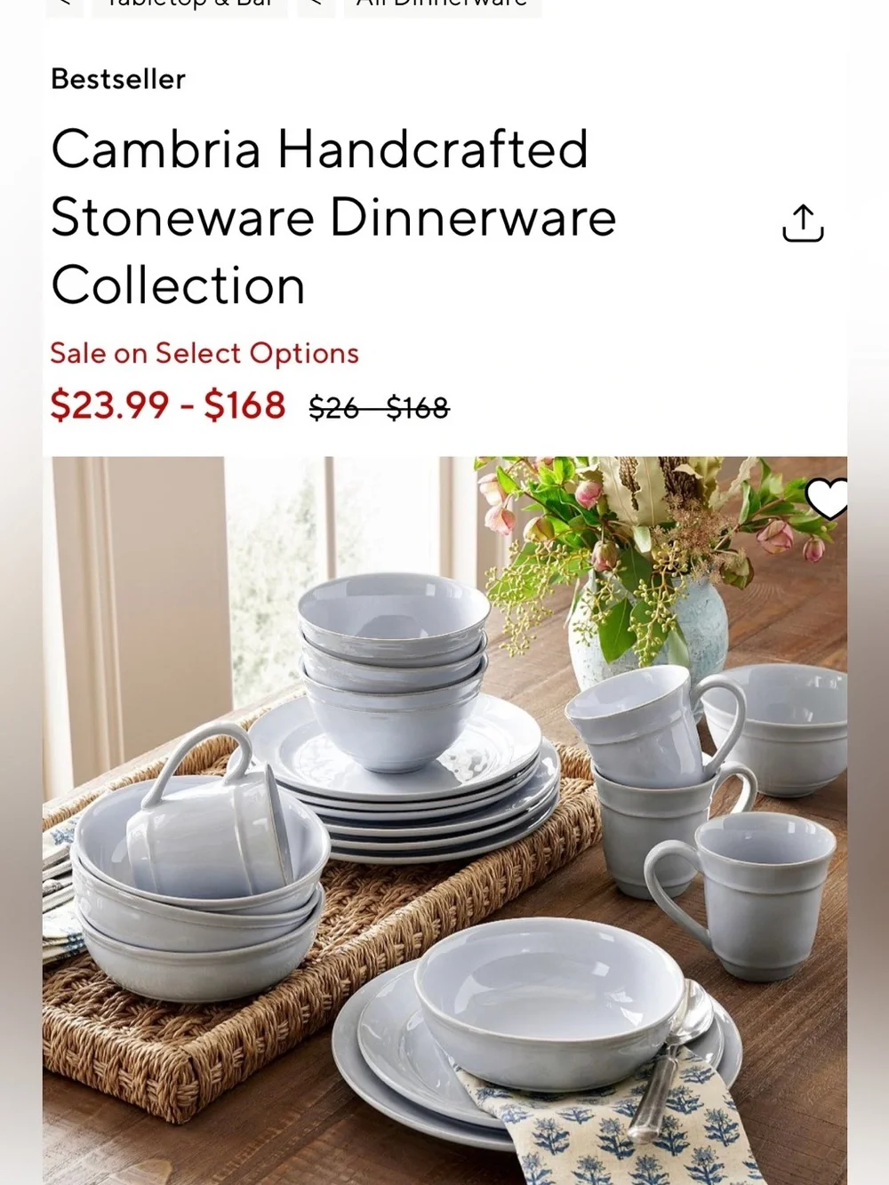 Pottery Barn Cambria cereal/soup bowls handcrafted in Portugal. Good condition.